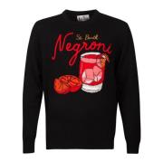 Zwarte trui met Negroni-print MC2 Saint Barth , Black , Heren