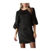 Elegante Zwarte Korte Jurk Minus , Black , Dames