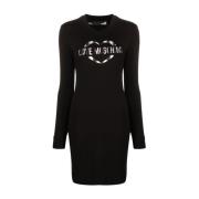 Casual Zwarte Midi Jurk Love Moschino , Black , Dames