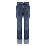 Blauwe Flare Jeans met Hoge Taille Essentiel Antwerp , Blue , Dames