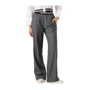 Plooi Logo Lange Broek Co'Couture , Gray , Dames