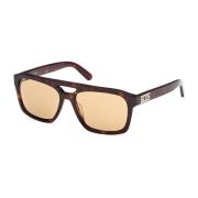 Stijlvolle unisex zonnebril Havana bruin Gcds , Brown , Heren