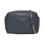 Grijze leren crossbody tas met kettingriem Patrizia Pepe , Blue , Dame...