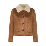 Korte jas met faux fur kraag voor een eigentijdse look Seventy , Brown...