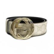 Pre-owned Leather belts Gucci Vintage , White , Heren