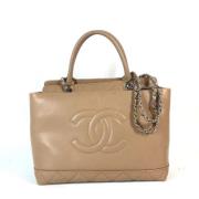 Pre-owned Leather chanel-bags Chanel Vintage , Beige , Dames