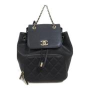 Pre-owned Leather backpacks Chanel Vintage , Black , Dames