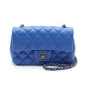 Pre-owned Leather crossbody-bags Chanel Vintage , Blue , Dames