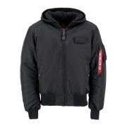 Heren Bomberjack met Afneembare Capuchon Alpha Industries , Black , He...