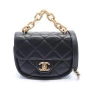 Pre-owned Leather chanel-bags Chanel Vintage , Black , Dames