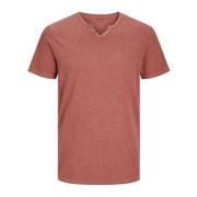 Split Neck Heren T-shirt Jack & Jones , Pink , Heren