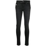 Zwarte Skinny Jeans 2017 Stijl Diesel , Black , Dames