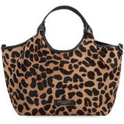 Luipaardprint Leren Handtas Gianni Chiarini , Multicolor , Dames