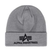 3D Beanie Klassieke Stijl Wintermuts Alpha Industries , Gray , Heren