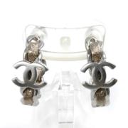 Pre-owned Metal earrings Chanel Vintage , Gray , Dames