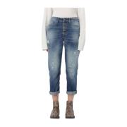 Denim Juweelbroek met Distressed Stijl Dondup , Blue , Dames