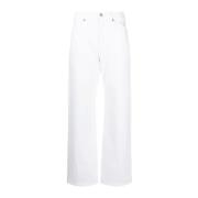 Witte Straight Jeans Hoge Taille P.a.r.o.s.h. , White , Dames