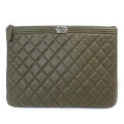 Pre-owned Leather chanel-bags Chanel Vintage , Green , Dames