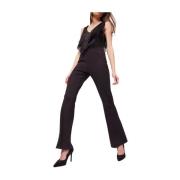 Zwarte Franje Jumpsuit Trendy Elegant Stijl Gaudi , Black , Dames