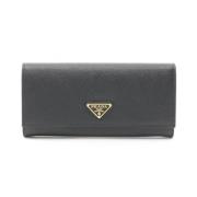 Pre-owned Leather wallets Prada Vintage , Black , Dames