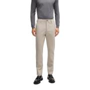 Broek van stretchstof met micromotief Hugo Boss , Beige , Heren