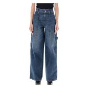 Donkerblauwe Vintage Cargo Denim Jeans Stella McCartney , Blue , Dames