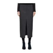 Wollen en katoenen kokerrok Dondup , Black , Dames