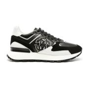 Zwarte Suède Casual Sneakers Roberto Cavalli , Black , Heren