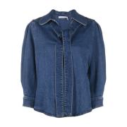 Blauwe Denim Casual Overhemd met Lange Mouwen See by Chloé , Blue , Da...