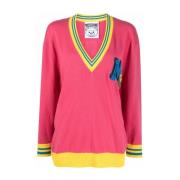 Casual Roze Kasjmier Katoen Trui Moschino , Pink , Dames