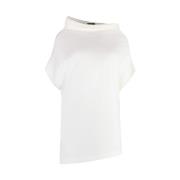 Witte Asymmetrische Halslijn Blouse Kapmouwen Fabiana Filippi , White ...