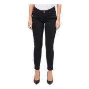 Zwarte Slim Jeans met Perfecte Vorm Fracomina , Black , Dames