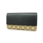 Pre-owned Leather wallets Gucci Vintage , Black , Dames