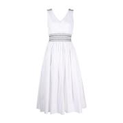 Elegante Witte Midi Jurk P.a.r.o.s.h. , White , Dames