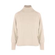 Beige Kasjmier Coltrui Trui Geborduurd Malo , Beige , Dames