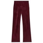 Burgundy Del Ray Classic Velour Broek Juicy Couture , Red , Dames