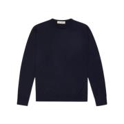 Kasjmier Crew Neck Sweater Blauw Piacenza 1733 , Blue , Heren