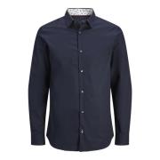 Leeds Overhemd Lange Mouwen Jack & Jones , Blue , Heren