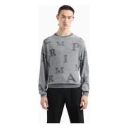 Stijlvol Logo Trui Grijs Emporio Armani , Gray , Heren