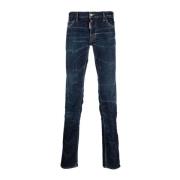 Blauwe Skinny Jeans met 5 Zakken Dsquared2 , Blue , Heren