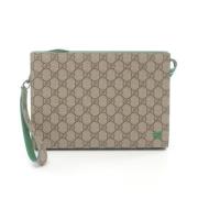 Pre-owned Canvas clutches Gucci Vintage , Beige , Dames