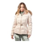 Beige Technische Donsjas met Afneembare Capuchon Guess , Beige , Dames