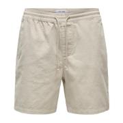 Cord Shorts met Comfort Fit Only & Sons , Gray , Heren