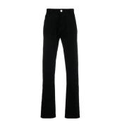 Elegante Rechte Zwarte Katoen Kasjmier Jeans Giorgio Armani , Black , ...