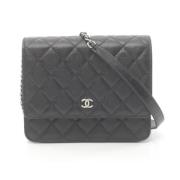 Pre-owned Leather crossbody-bags Chanel Vintage , Black , Dames