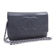 Pre-owned Leather chanel-bags Chanel Vintage , Black , Dames