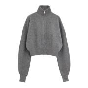 Stijlvolle Gebreide Cardigan Sweater Sportmax , Gray , Dames