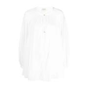 Bohemian wit katoen zijden lange mouw Forte Forte , White , Dames