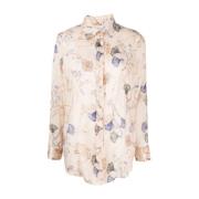 Elegante Beige Lange Mouwen Shirt Forte Forte , Multicolor , Dames