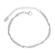 Waterdicht Gedraaid Herringbone Armband Zilver Dansk Copenhagen , Gray...